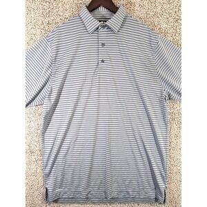 FootJoy Polo Shirt Men's XL‎ Blue and Black Striped Athleisure Golf Hiking